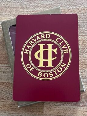 Harvard Club of Boston Playing Cards Gemaco Maroon Gold Vintage